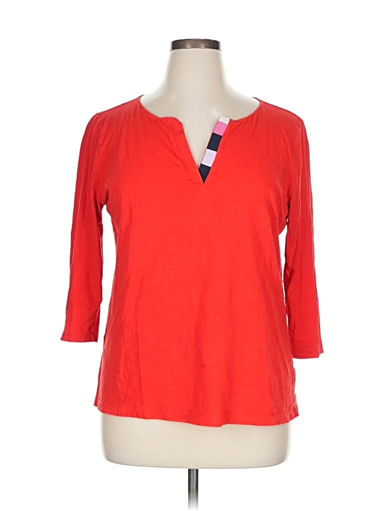 Click to view more detailed imagery on our partner's website Pre-owned Ann Taylor Loft Outlet 3/4 Sleeve T-shirt In Red