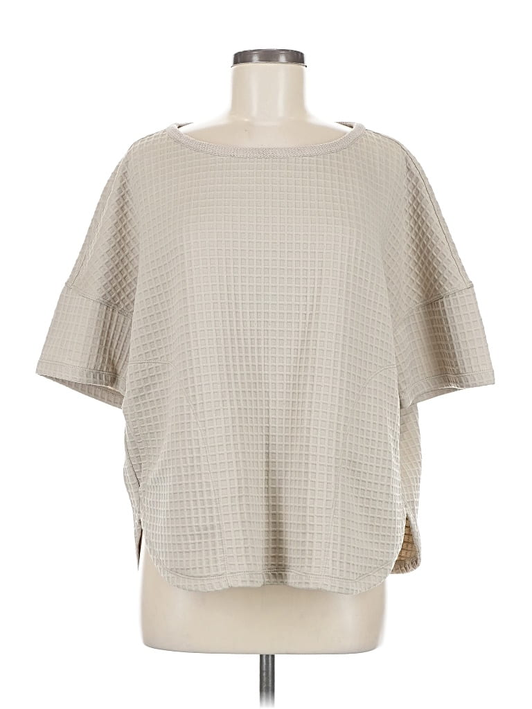 Pre-owned Max Studio Short Sleeve Top Gray Square Neckline Tops