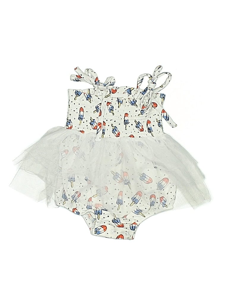 Pre-owned Angel Dear Babies' Short Sleeve Onesie In White