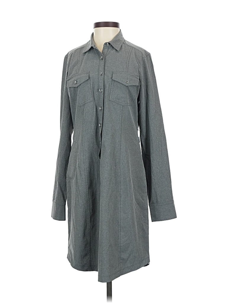 Pre-owned Eddie Bauer Casual Dress In Gray