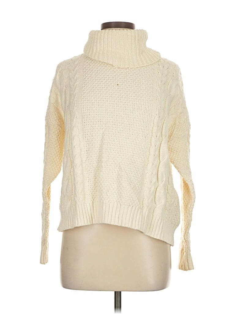Pre-owned Madewell Turtleneck Sweater In White