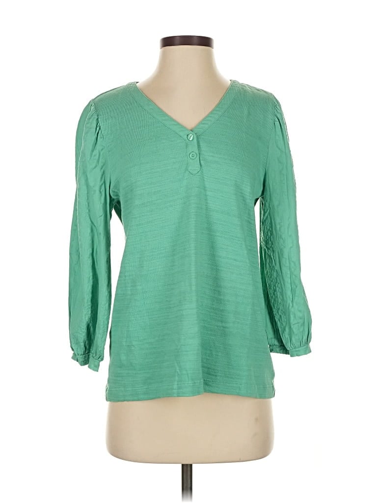 Pre-owned Chico's 3/4 Sleeve Blouse In Green