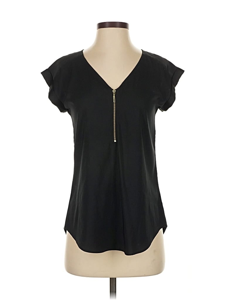 Pre-owned Express Short Sleeve Top Black V Neck Tops