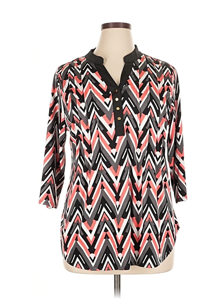 Pre-owned Robert Louis 3/4 Sleeve Blouse In Pink