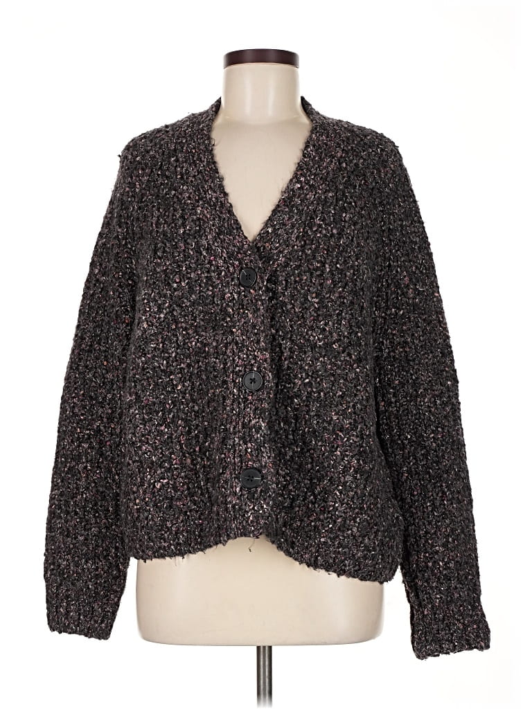 Pre-owned Line Cardigan Sweater In Black