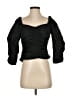 Something Navy 100% Polyester Black 3/4 Sleeve Blouse Size S - photo 1