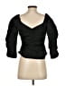 Something Navy 100% Polyester Black 3/4 Sleeve Blouse Size S - photo 2