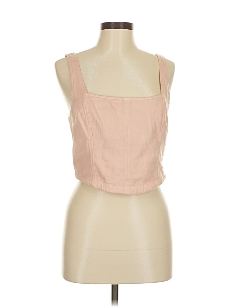 Pre-owned Pilcro Tank Top Tan Strapless Neckline Tops In Brown