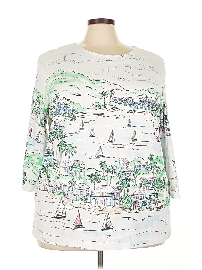 Pre-owned Links 3/4 Sleeve T-shirt In White