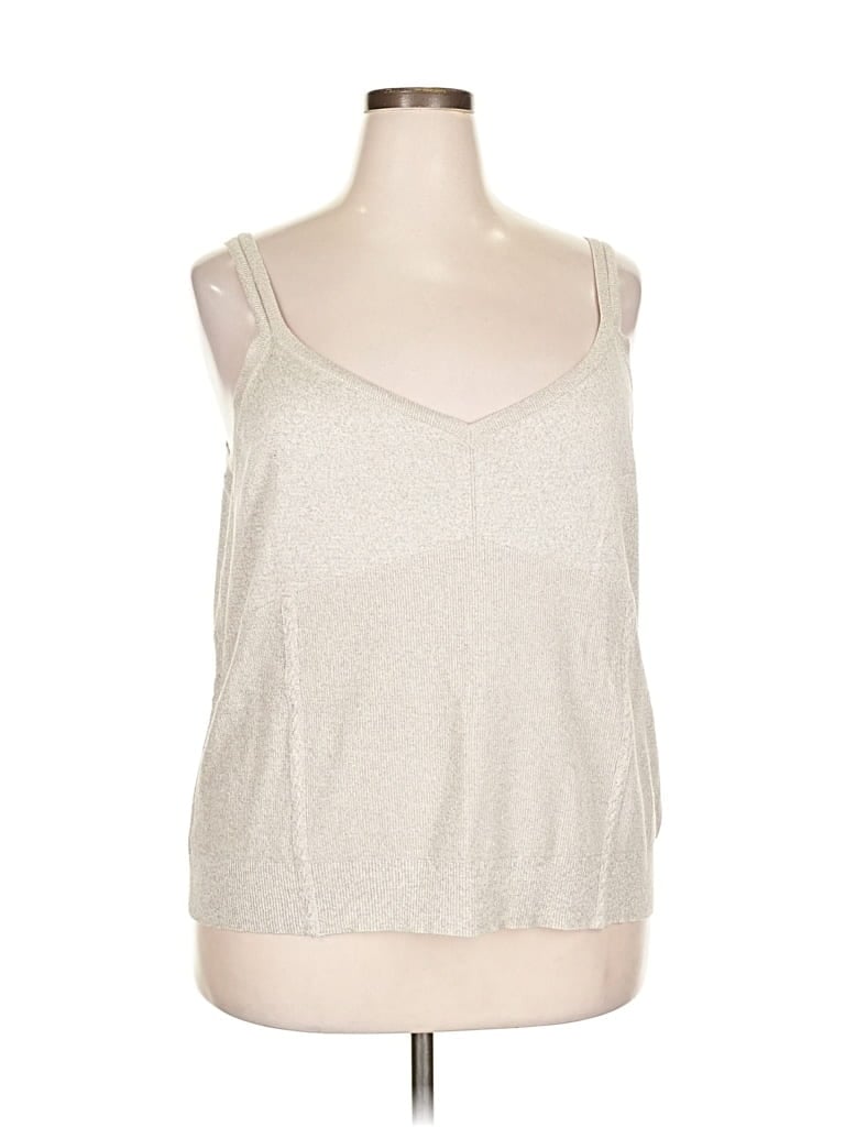 Pre-owned Nic + Zoe Pullover Sweater In Silver