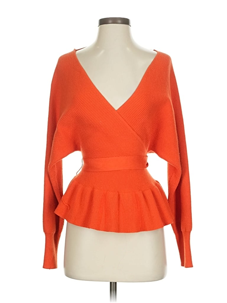 Pre-owned Unbranded Long Sleeve Blouse In Orange