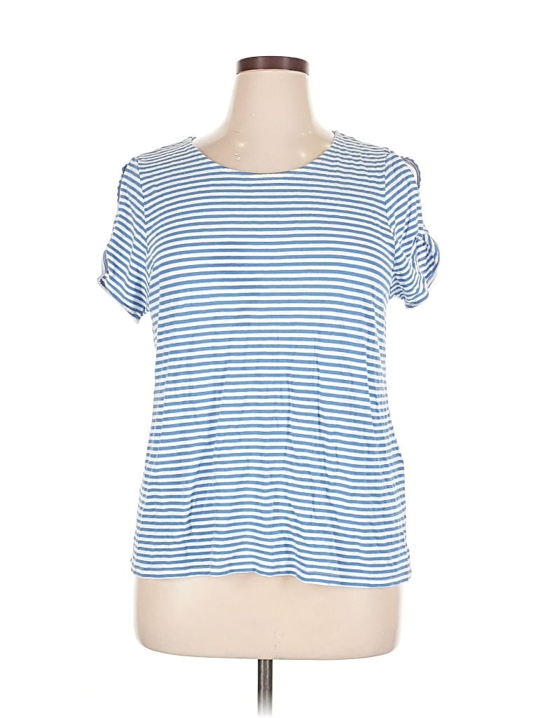 Pre-owned Jjill Short Sleeve T-shirt In Blue