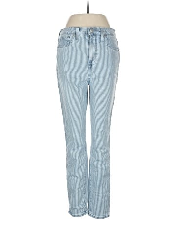 Madewell 10" High-Rise Skinny Crop Jeans in Piper Stripe (view 1)