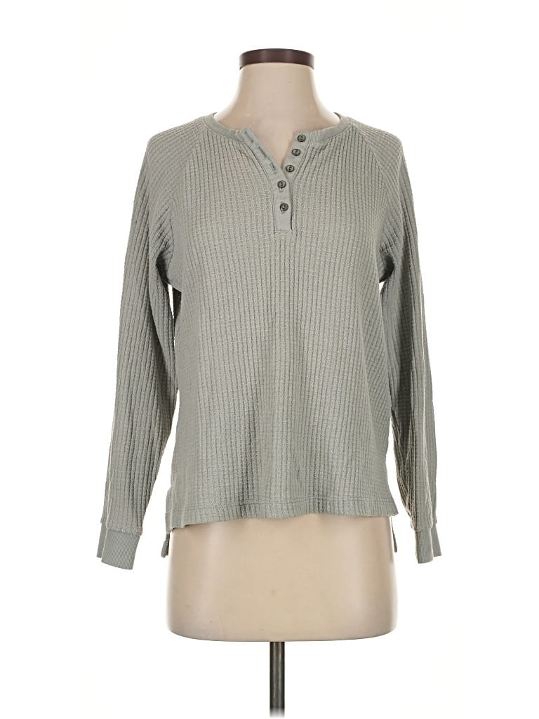 Pre-owned Z Supply Long Sleeve Henley Shirt In Gray