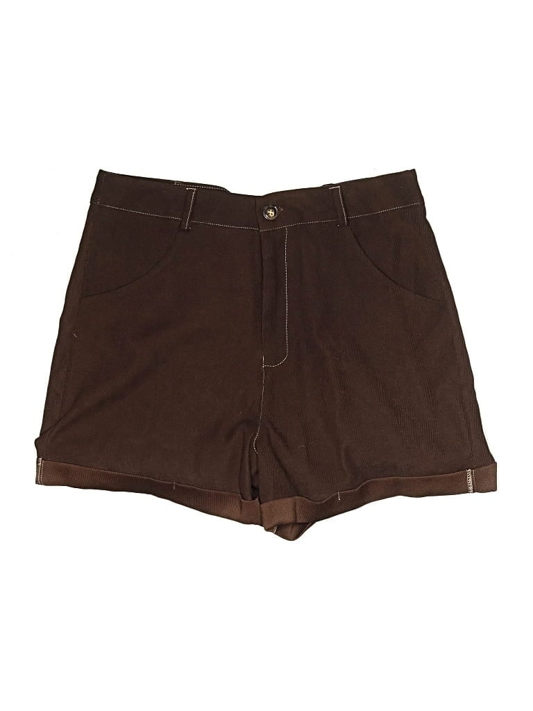 Romwe Shorts In Brown