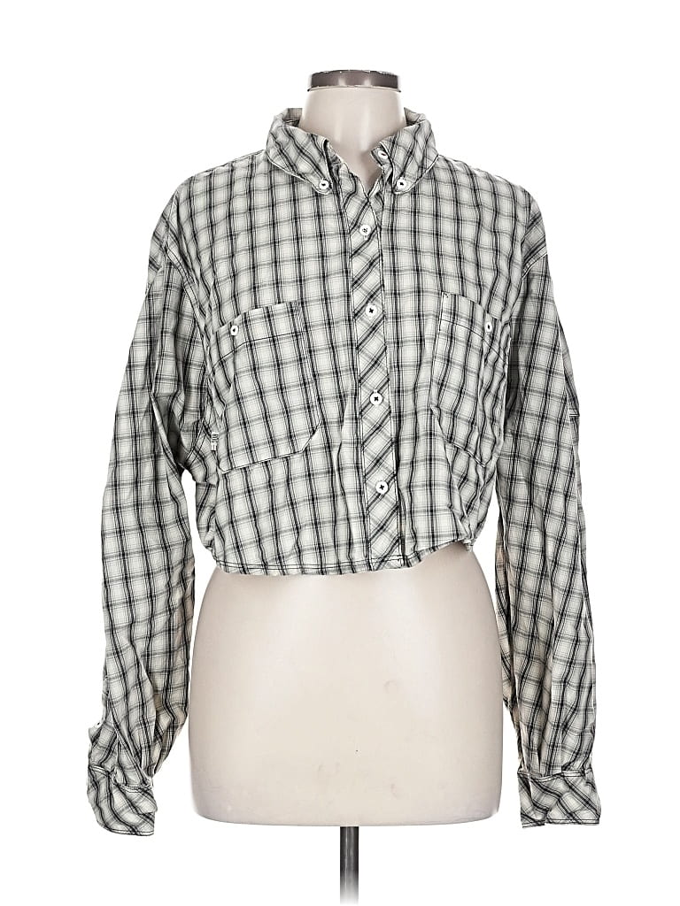 Pre-owned Bdg Long Sleeve Blouse In Gray