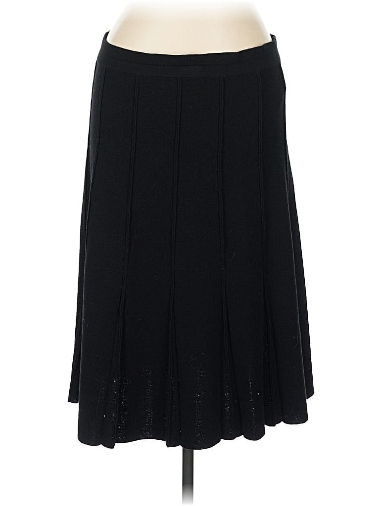 Pre-owned Eileen Fisher Wool Skirt In Black