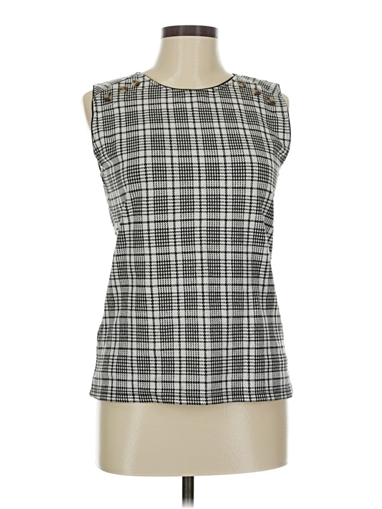 Pre-owned Ann Taylor Sleeveless T-shirt In Gray