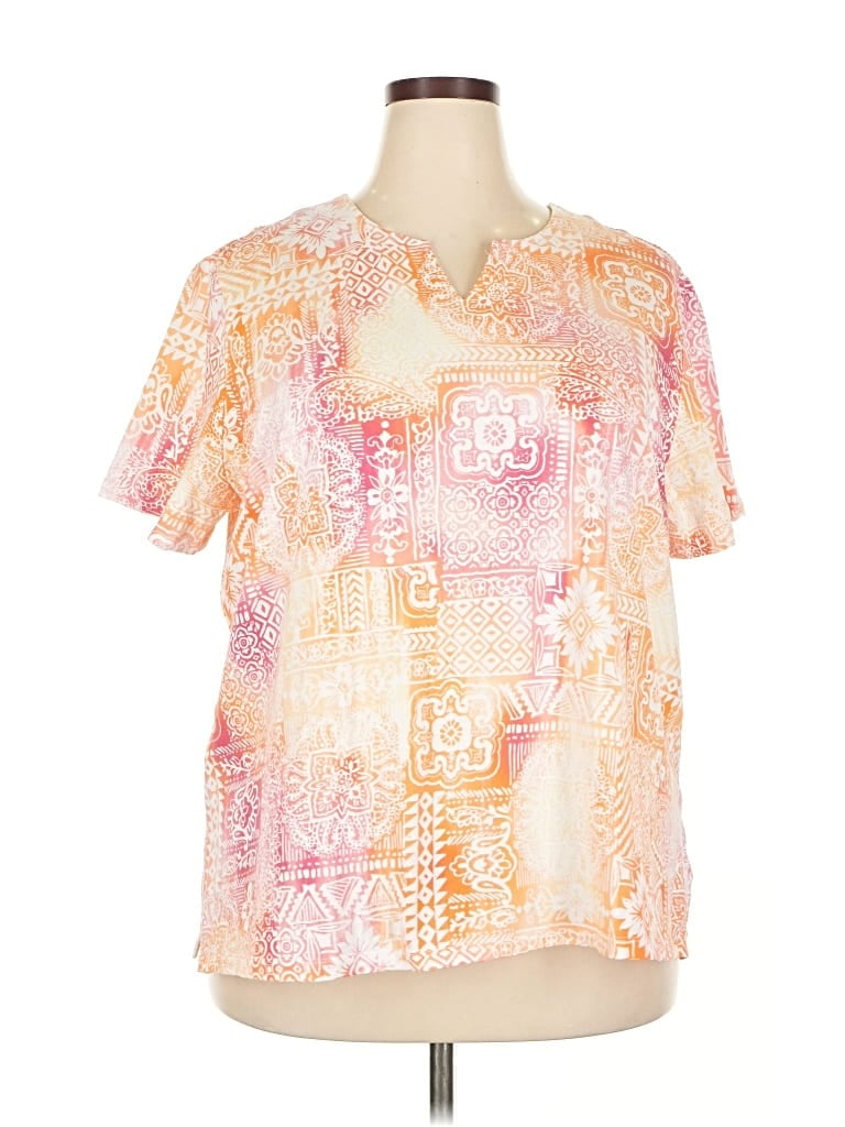 Pre-owned Alfred Dunner Short Sleeve T-shirt In Pink