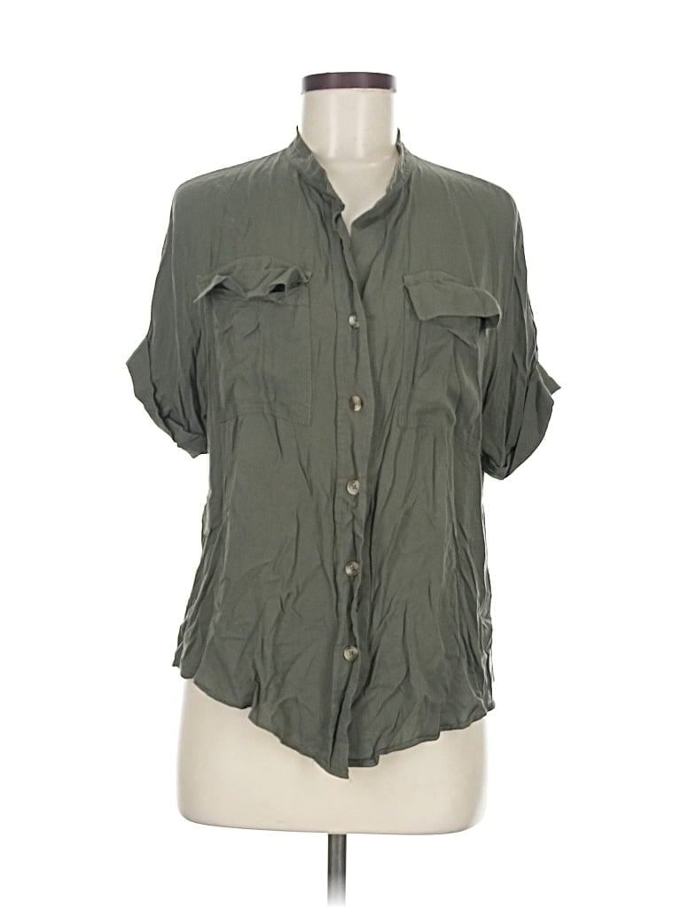 Pre-owned Chico's Short Sleeve Blouse In Green