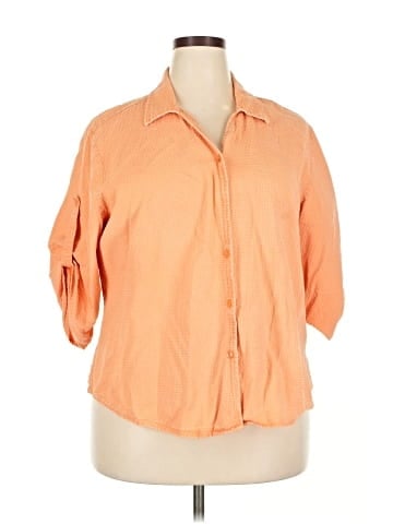 Karen Scott 3/4 Sleeve Button-Down Shirt (view 1)