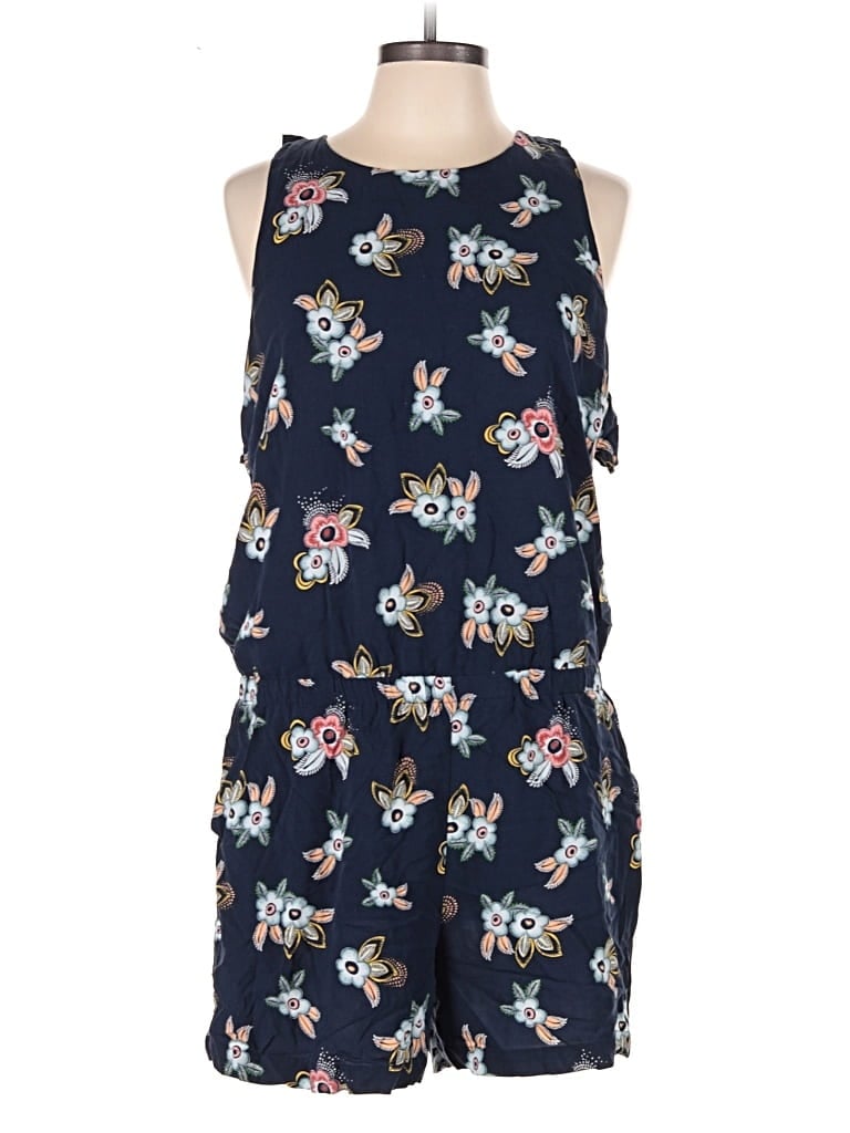 Pre-owned Ann Taylor Loft Romper In Blue