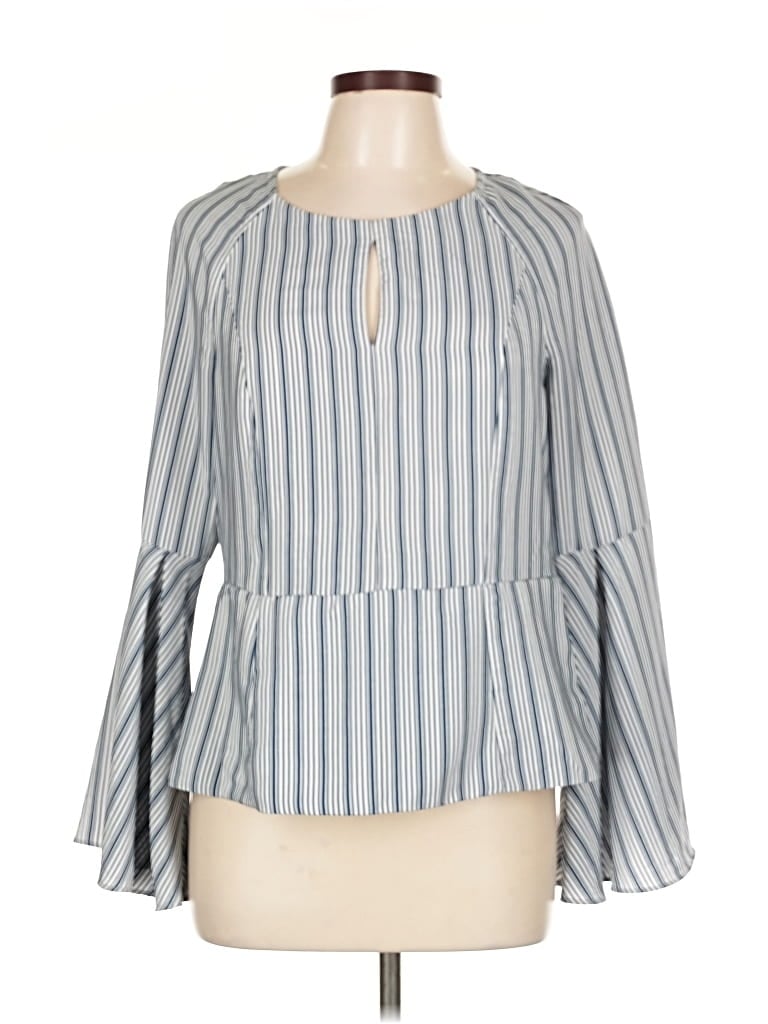 Pre-owned Bar Iii 3/4 Sleeve Blouse In Gray