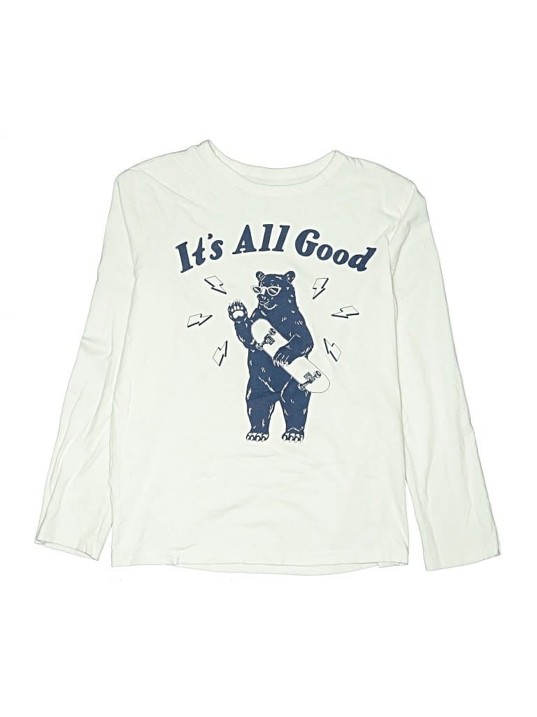 Pre-owned Gap Kids' Long Sleeve T-shirt In White