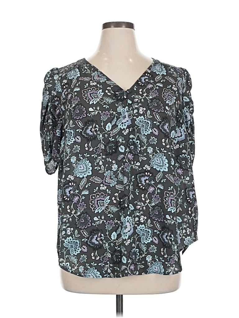 TORRID Pre-owned Short Sleeve Blouse In Blue