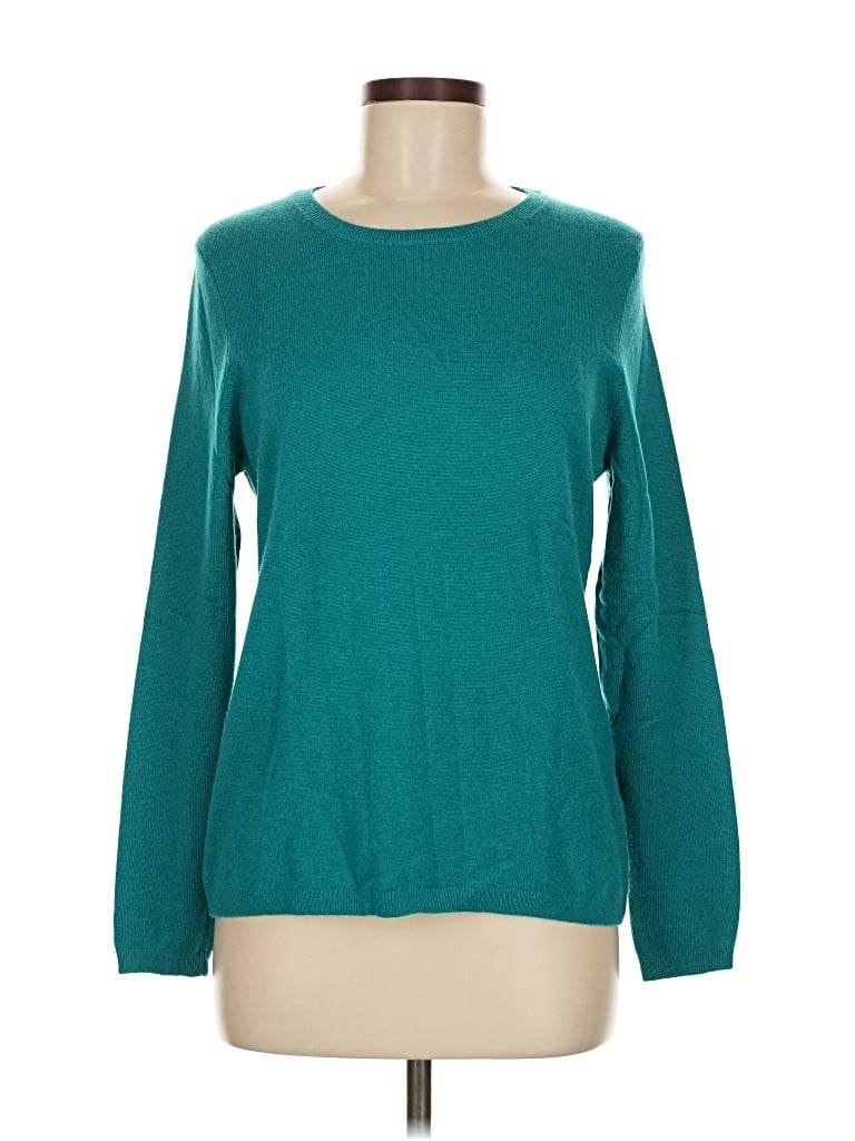 Pre-owned Lands' End Cashmere Pullover Sweater In Blue