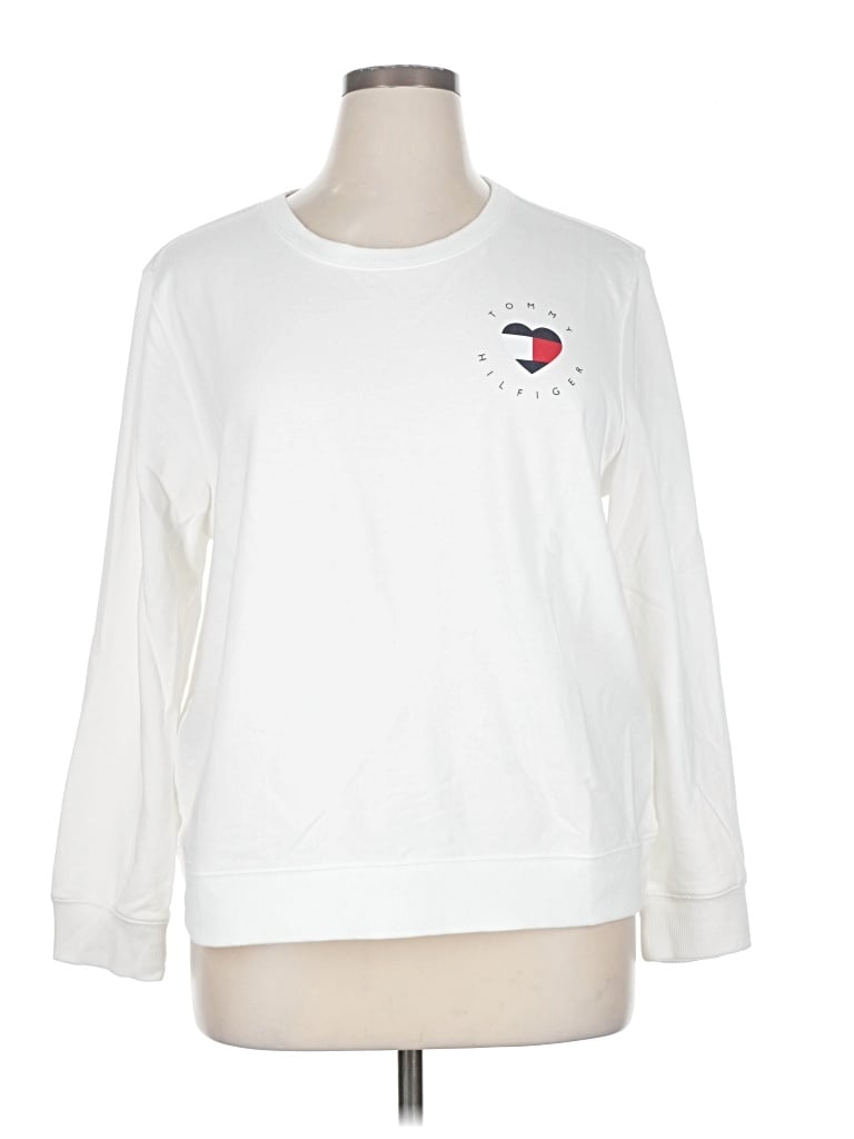 Pre-owned Tommy Hilfiger Sweatshirt In White