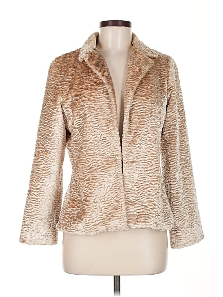 Pre-owned Assorted Brands Faux Fur Jacket In Brown