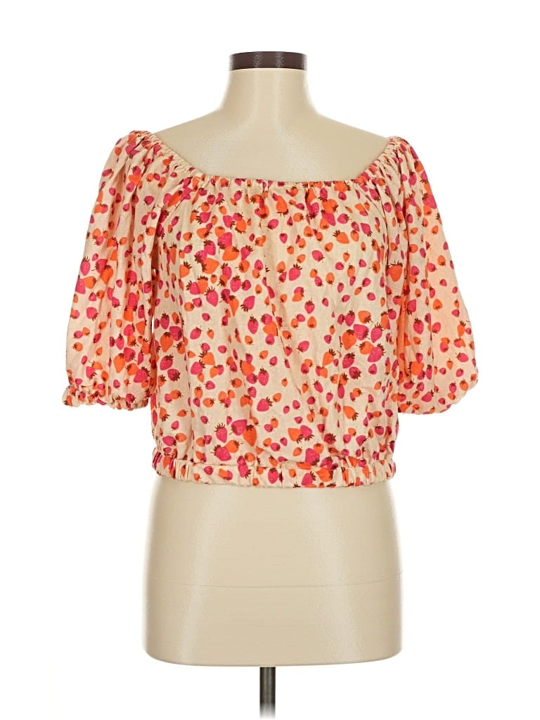Pre-owned Ann Taylor 3/4 Sleeve Blouse In Orange