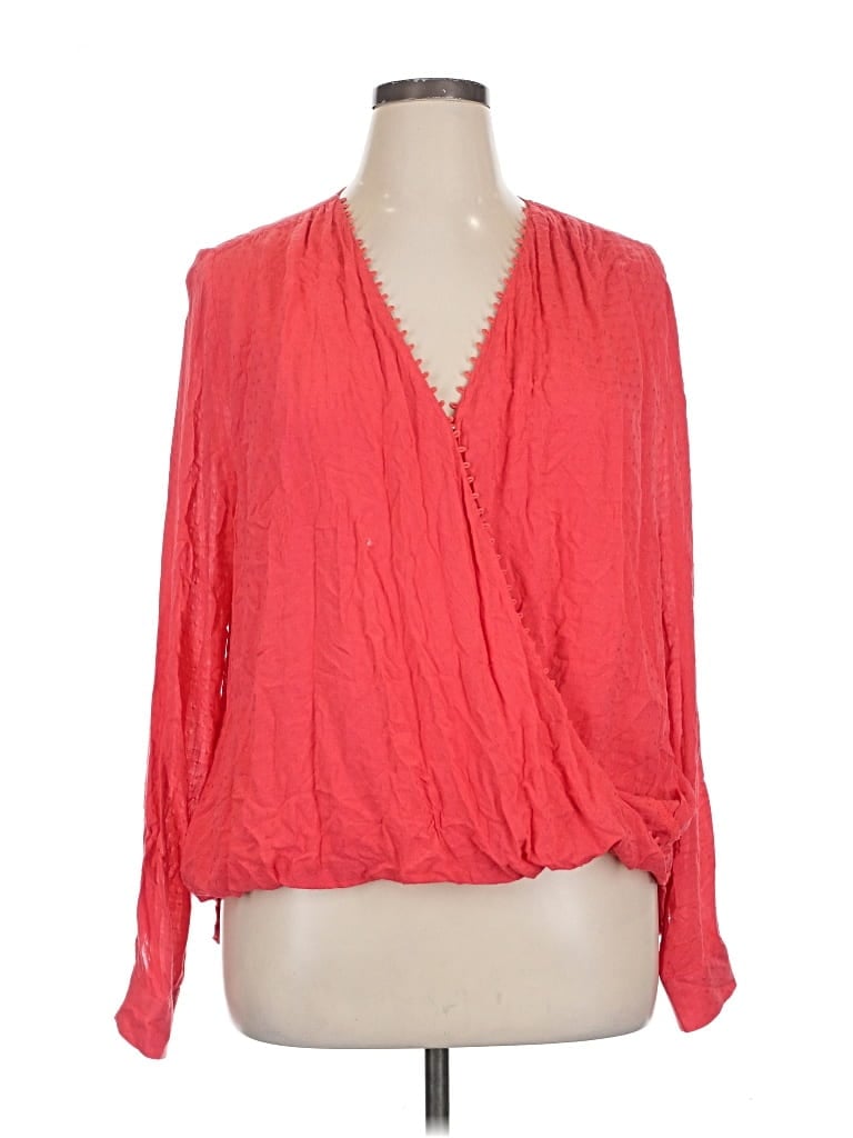 Pre-owned Laundry By Shelli Segal Long Sleeve Blouse In Red