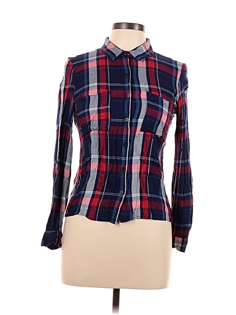 Pre-owned Stoosh Long Sleeve Button Down Shirt In Blue