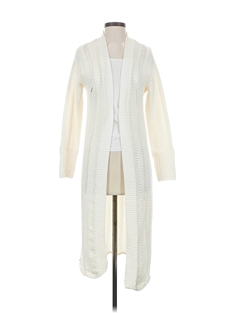 Pre-owned Truth By Republic Cardigan Sweater In White