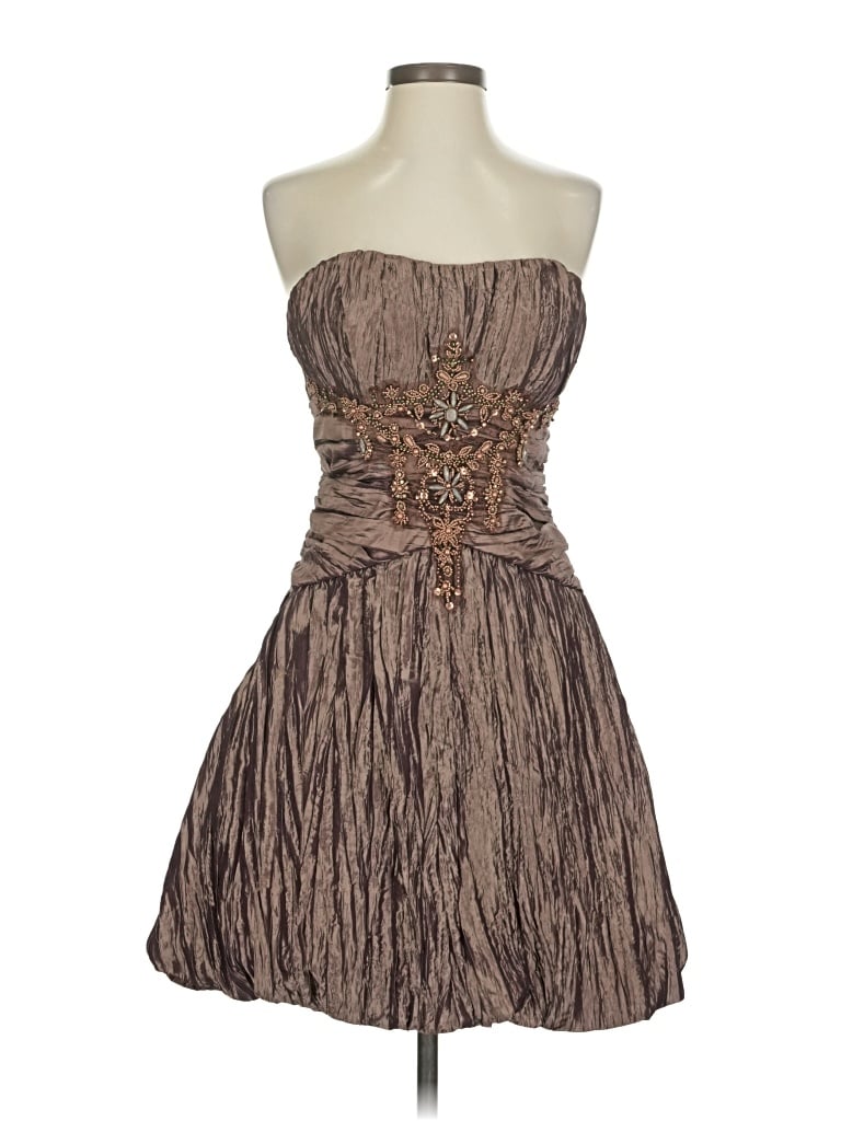 Pre-owned Sue Wong Cocktail Dress In Brown