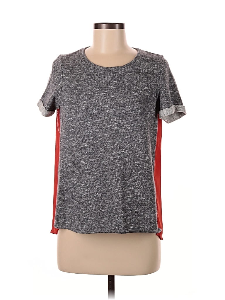 MARKET & SPRUCE Pre-owned Short Sleeve Top Gray Crew Neck Tops