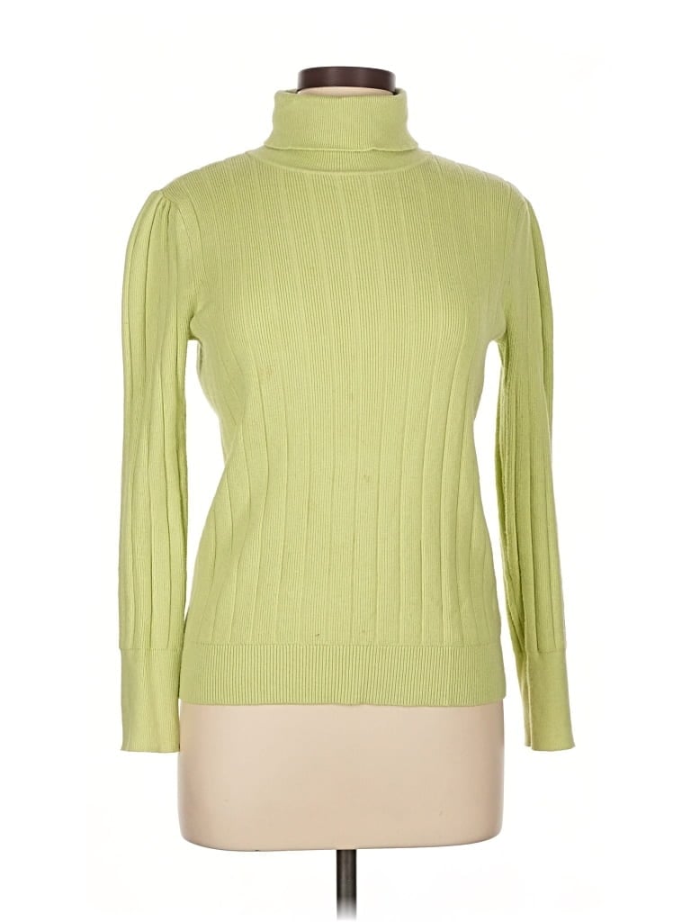 Pre-owned Talbots Turtleneck Sweater In Green