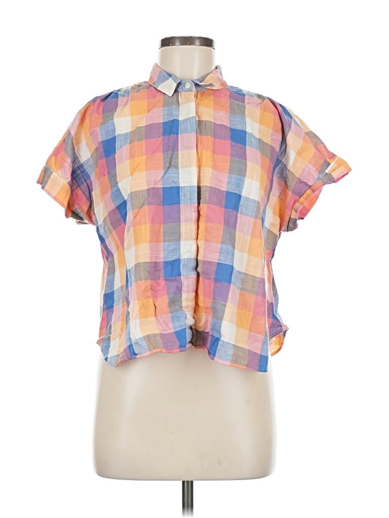 Pre-owned Madewell Short Sleeve Blouse In Orange