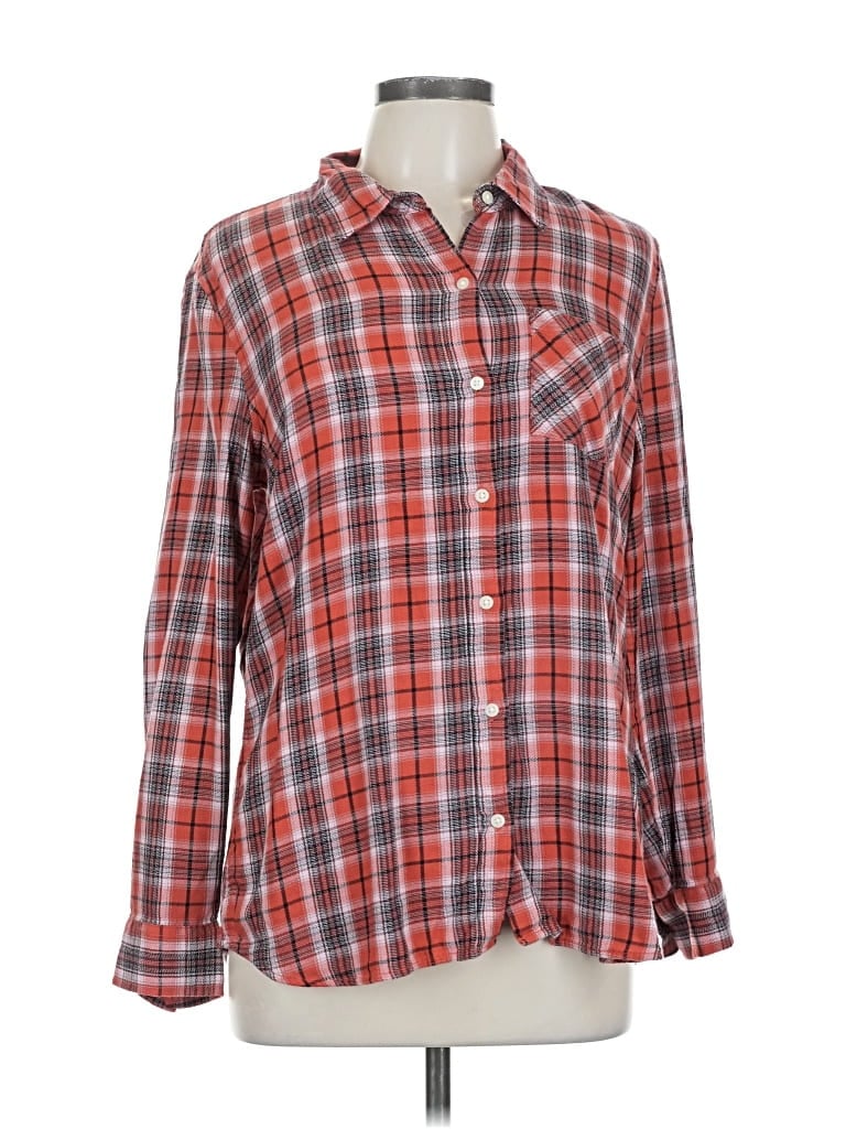 Pre-owned Gap Long Sleeve Button Down Shirt In Red