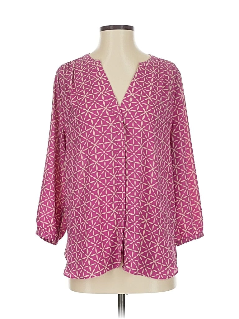 Pre-owned Nydj 3/4 Sleeve Blouse In Pink