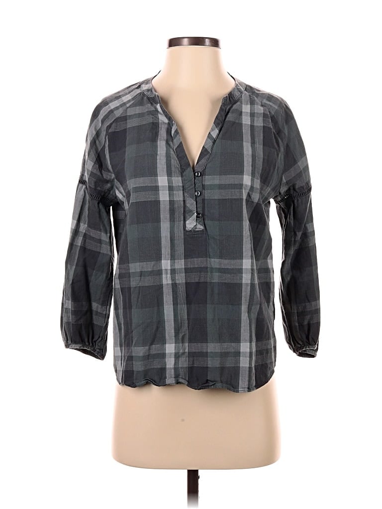 Pre-owned Prana 3/4 Sleeve Blouse In Gray