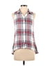 Mi ami Gray Sleeveless Button-Down Shirt Size S - photo 1
