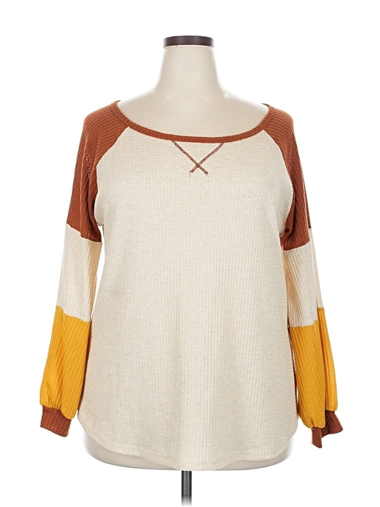 Pre-owned Bibi 3/4 Sleeve T-shirt In Brown