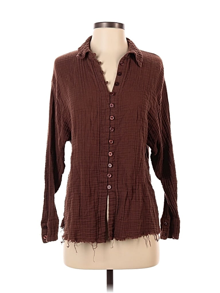 URBAN OUTFITTERS Pre-owned Long Sleeve Polo Shirt In Brown