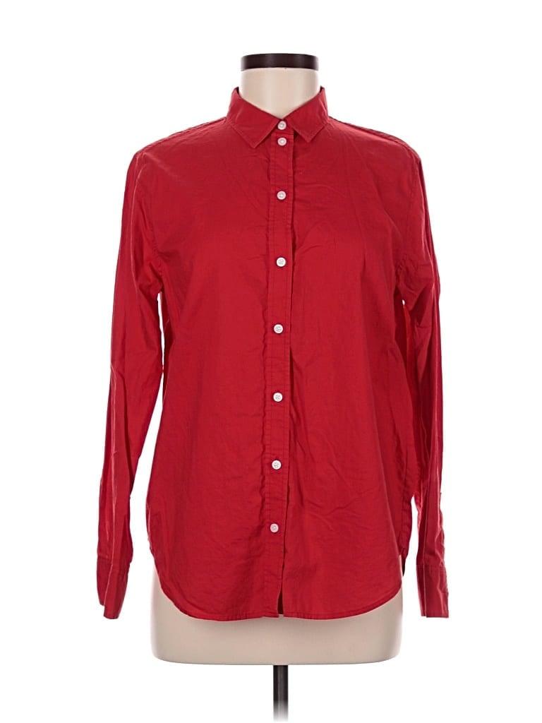 Pre-owned Everlane Long Sleeve Button Down Shirt In Red