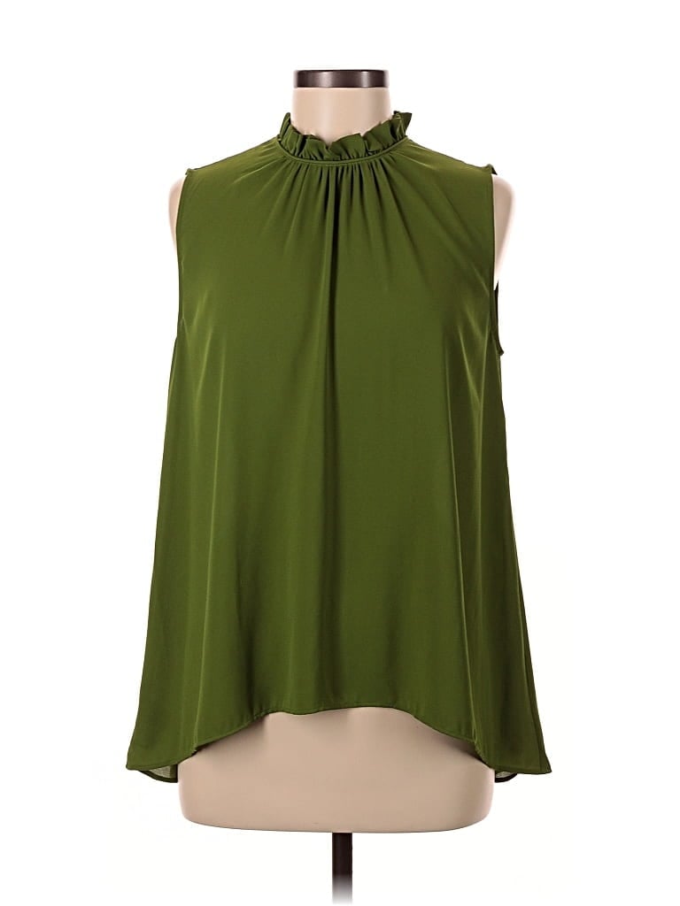 Pre-owned Ann Taylor Sleeveless Blouse In Green
