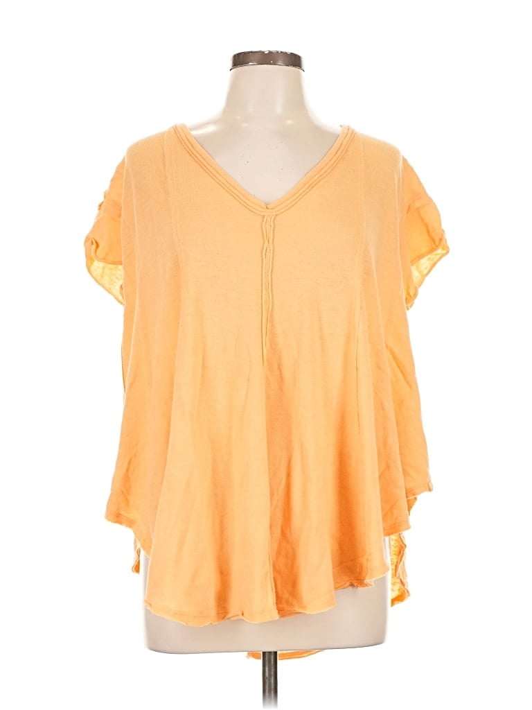 Pre-owned We The Free Short Sleeve Blouse In Orange