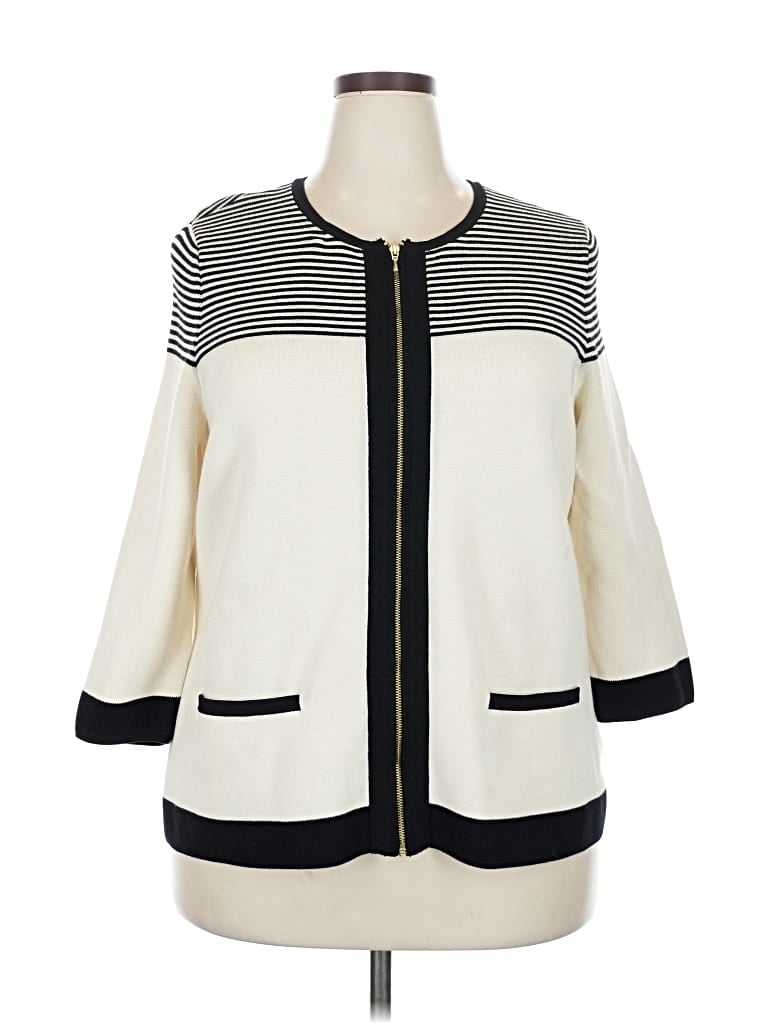 Pre-owned Talbots Cardigan Sweater In White